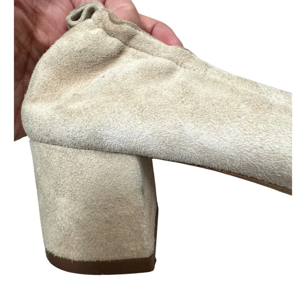 Everlane day heel suede light tan preppy money‎ 90s sz 8